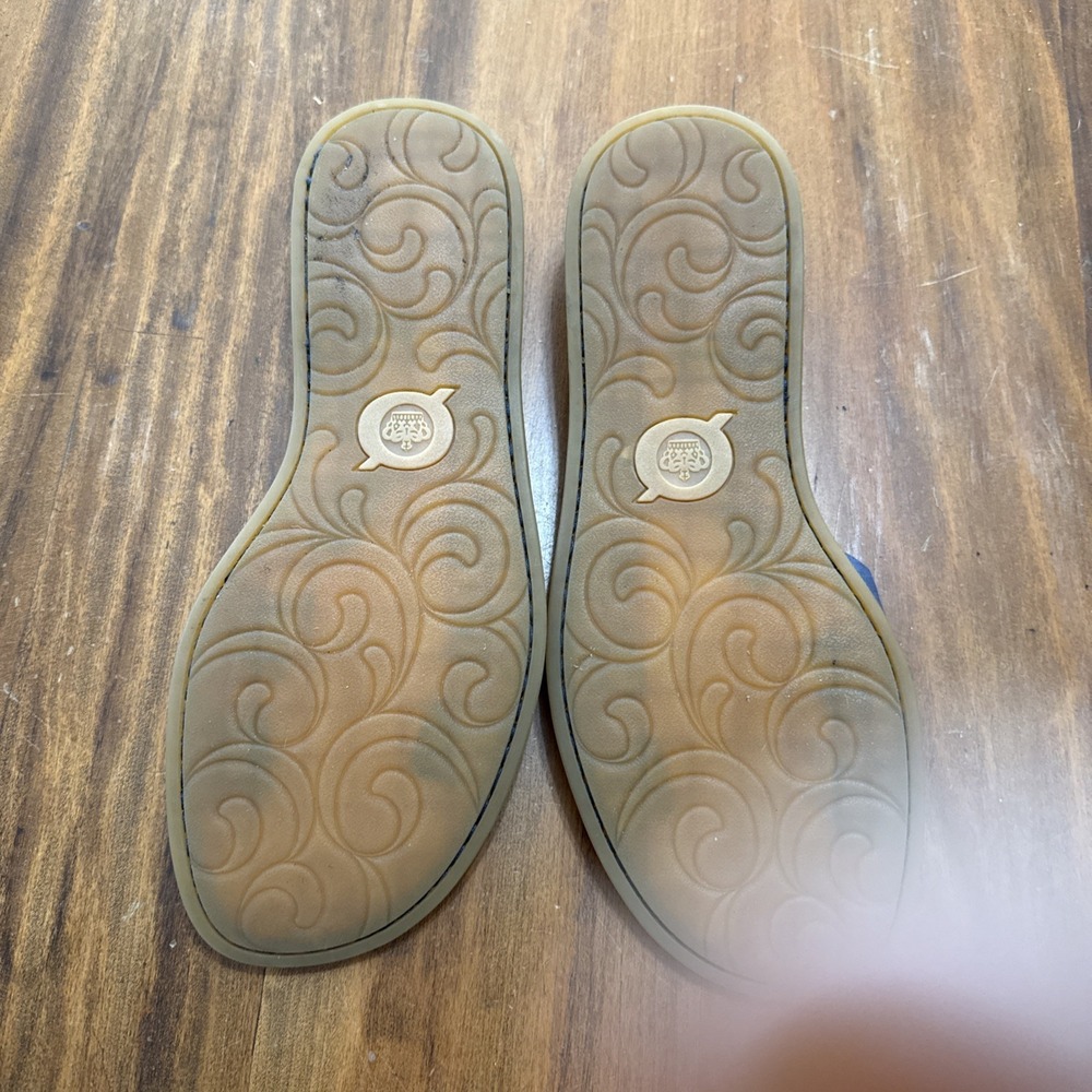 Born Inlet Slingback Sandals Womens 10M Blue Leather Peep Toes Shoes - Picture 4 of 6